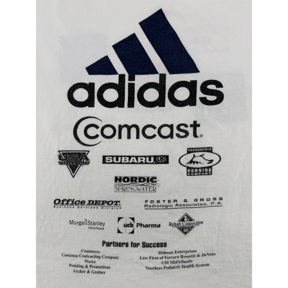 Vintage 2002 Adidas 21st Annual Bancroft Neuro Health 5K Race T-Shirt Size M